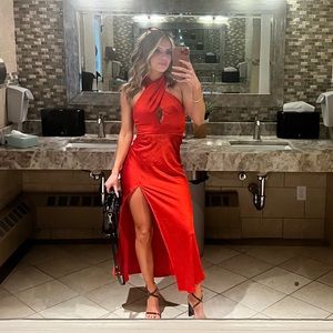 Paradise Kisses Silk Red Maxi